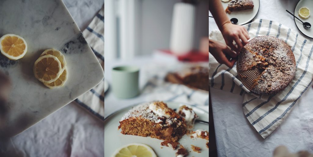 Tres gros financier sans gluten pommes poires cannelle